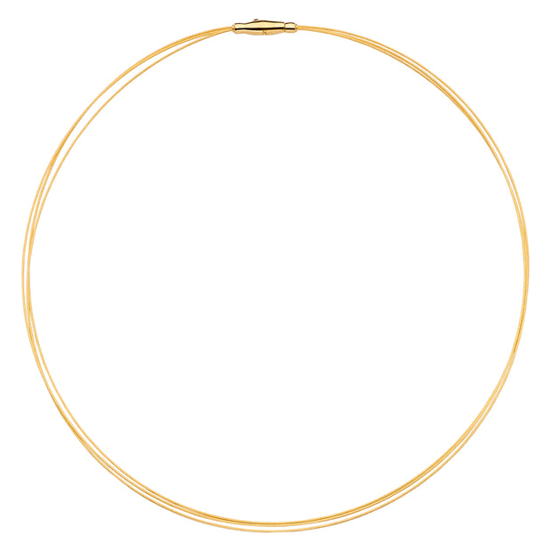 14k Yellow Gold 0.5 MM 3 Strand Wire Collar