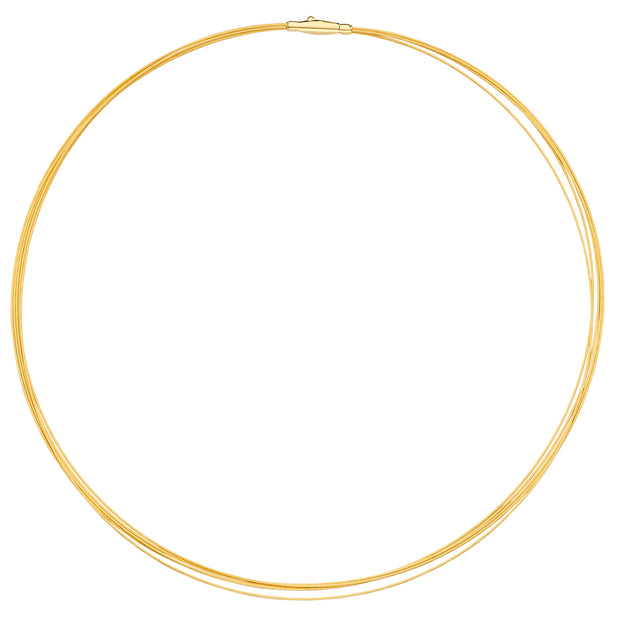 14k Yellow Gold 5-Strand Omega Wire Collar