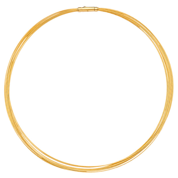 18k Yellow Gold 10-Strand Omega Wire Collar