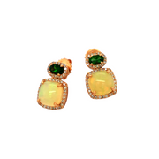 Opal and Tsavorite Garnet Earrings