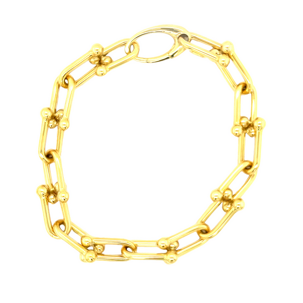 18k Yellow Gold 8.1MM Fancy Link Bracelet