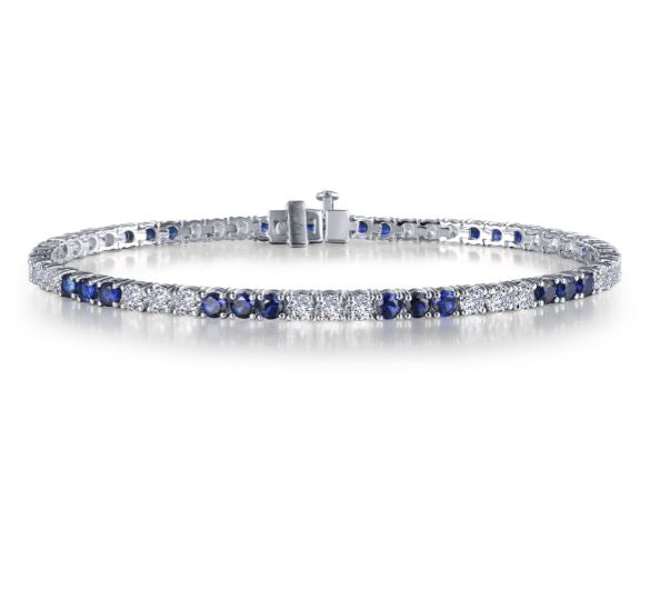 Lafonn Lassaire Diamond and Blue Sapphire Alternating Tennis Bracelet