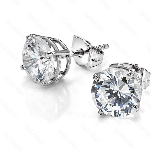 14k One Carat Diamond Stud Earrings