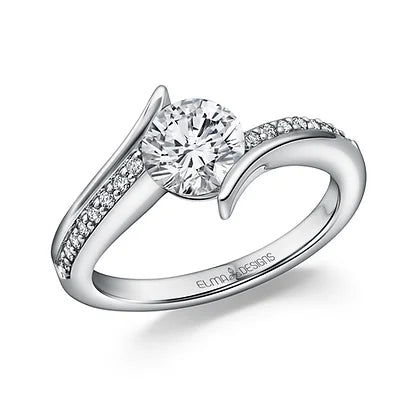 ELMA Designs 18k  White Gold Diamond Engagement Ring