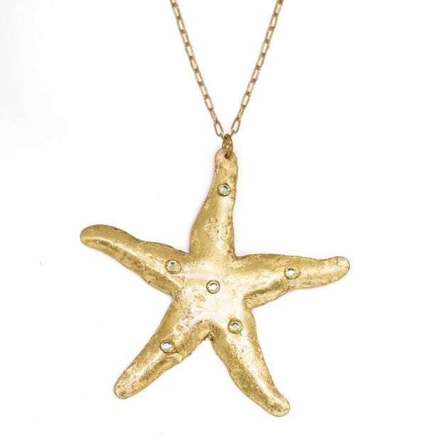 Evocateur Gold Starfish Necklace