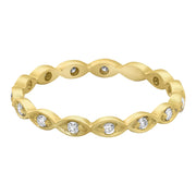 14k Yellow Gold and Diamond Stacking Ring