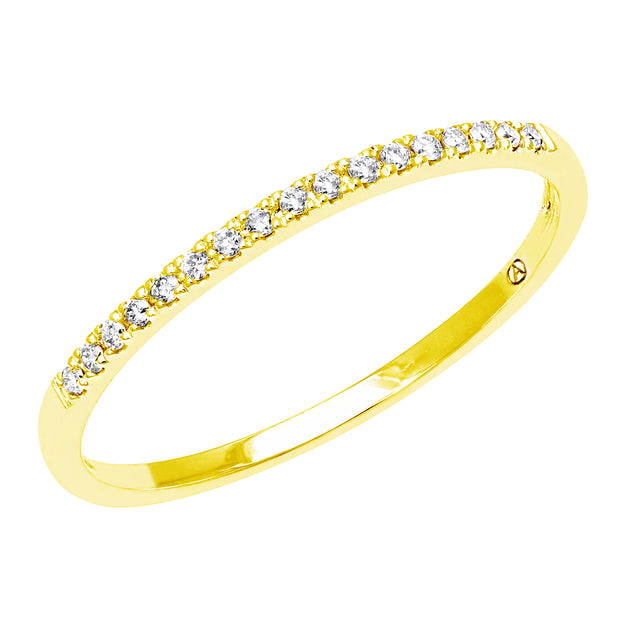 14k Yellow Gold Diamond Stacking Ring