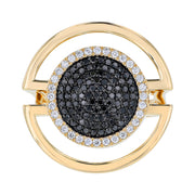 14kYellow Gold Black Diamond Circle Ring