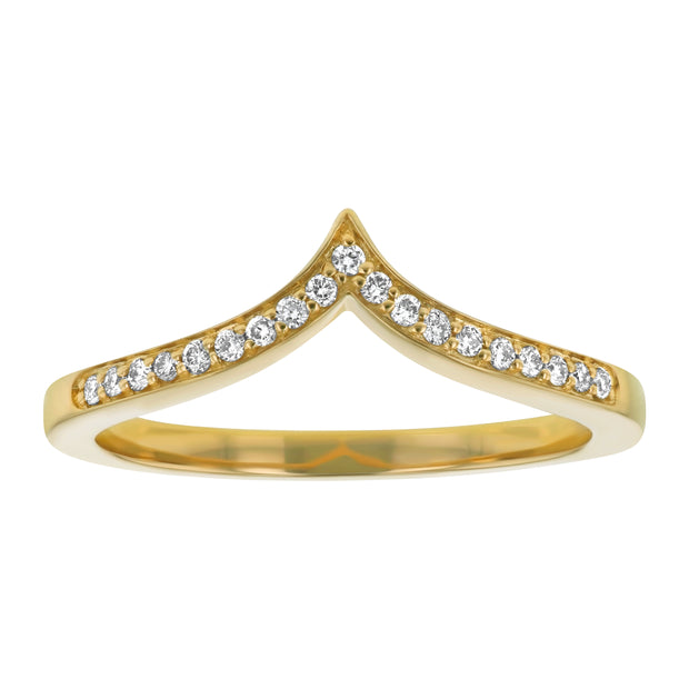 14K Yellow Diamond Crown Style Ring