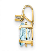 14K Yellow Gold Petite Aquamarine Birthstone Necklace