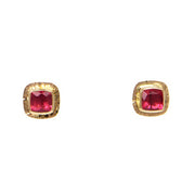 Michael Baksa 14k Yellow Gold Rubelite Earrings
