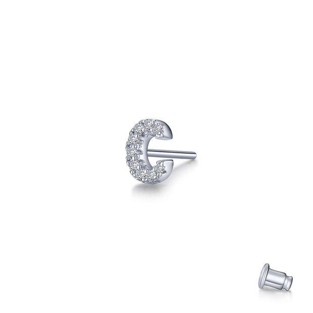 Lafonn Lassaire Diamond Single C Stud Earring