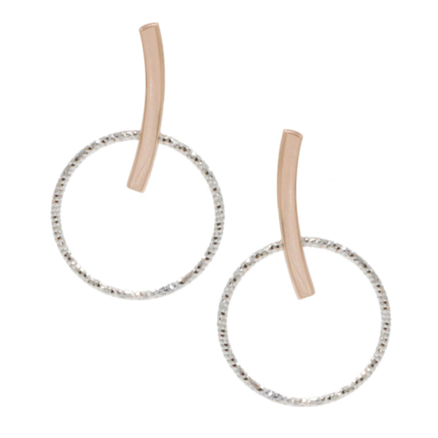 Frederic Duclos Sterling Silver and Rose Gold Plated Harper Earrings