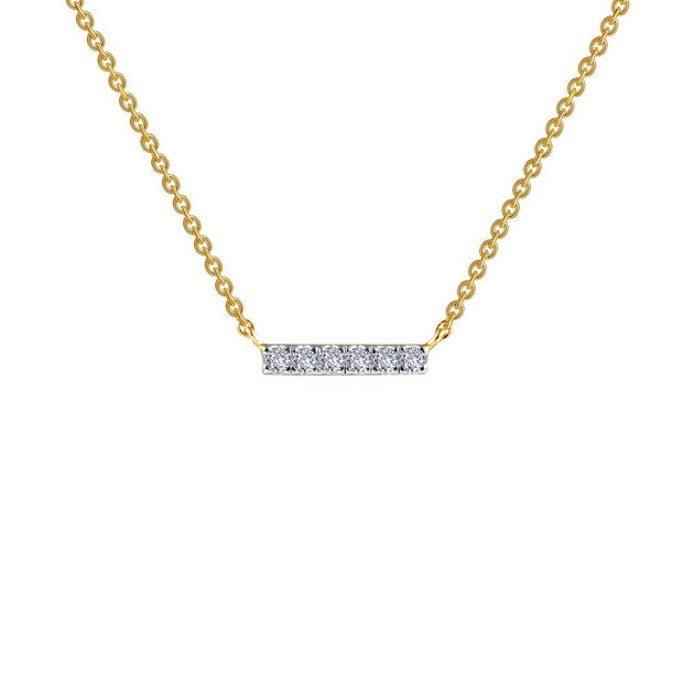 Lafonn Lassaire Dainty Two Tone Diamond Bar Necklace