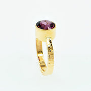 Michael Baksa Ceylon Lavender Spinel 14K Gold Hammered Ring - Aatlo Jewelry Gallery