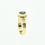 Michael Baksa 14K Gold Blue Ceylon Sapphire Ring