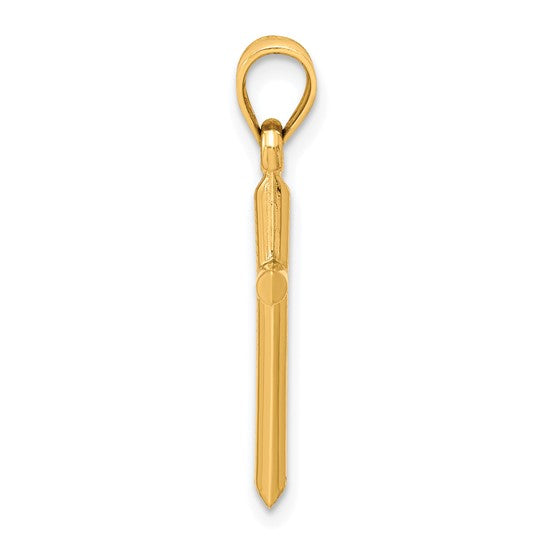 10K Yellow Gold Hollow Cross Pendant