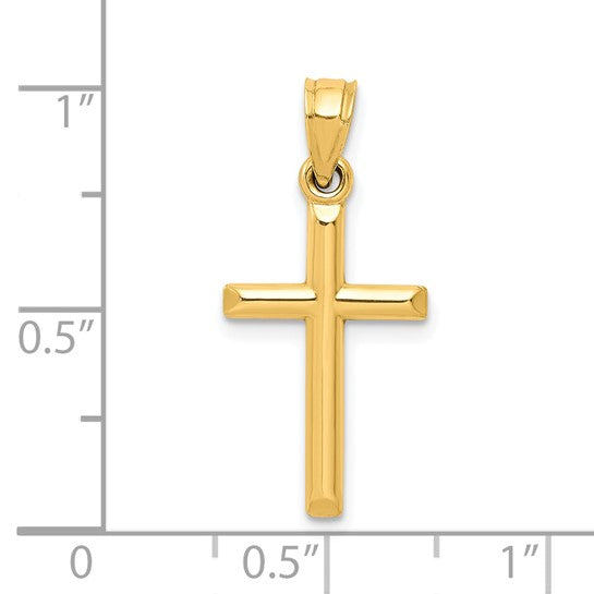 10K Yellow Gold Hollow Cross Pendant
