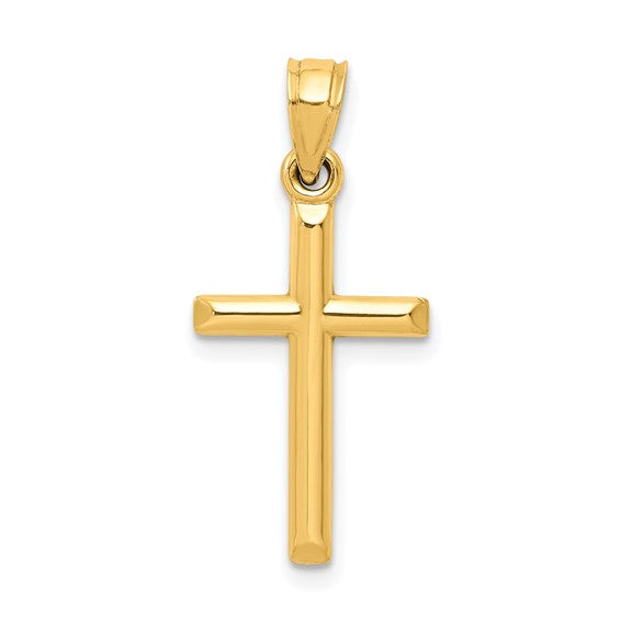 10K Yellow Gold Hollow Cross Pendant