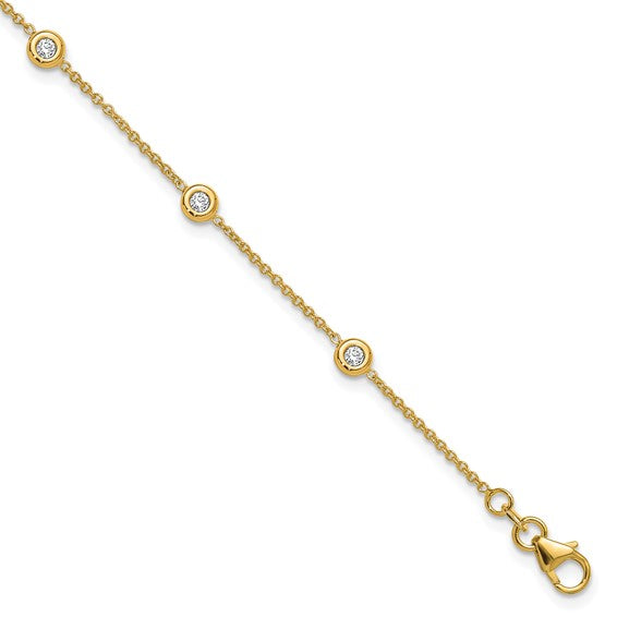 14KY 0.50ct Diamond Station Bracelet