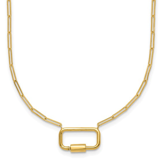 Polished Lock Paperclip Necklace
