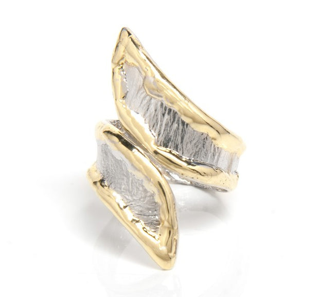 14K Fusion and Sterling Twirl Ring