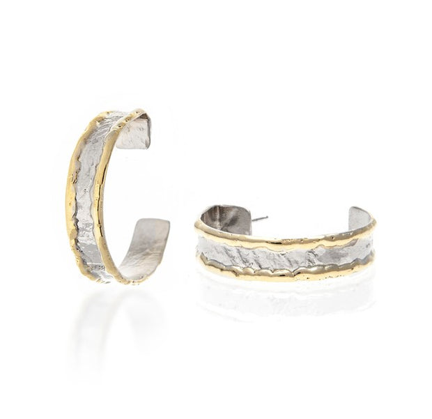 14K Fusion 1" C-Hoop Earrings