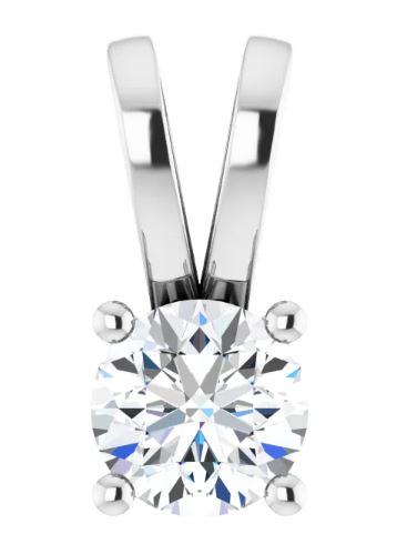 14k White Gold Diamond Solitaire Necklace