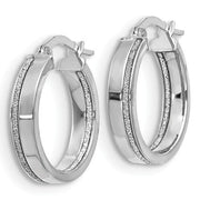 14k White Gold Glimmer Hoop Earrings