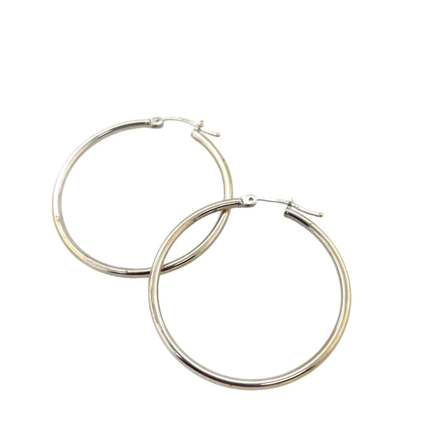 14k White Gold Hoop Earrings