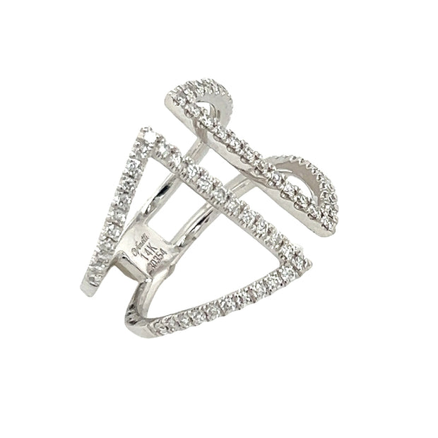 14k White Gold Open Frame Ring