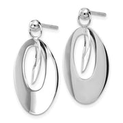 14k White Gold Polished and Etched Finish Reversible Earrings