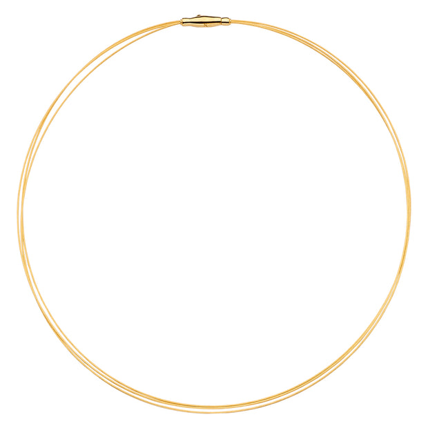 14k Yellow Gold 18 Inch 3-Strand Wire Collar