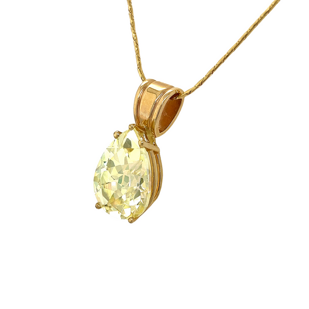 14k Yellow Gold Mystic Topaz Pendant