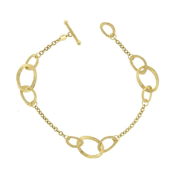 14k Yellow Gold Textured Link Bracelet