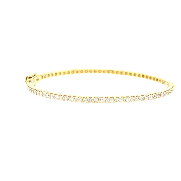 14k Yellow Gold and Diamond Bangle Bracelet