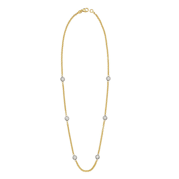 18k Yellow Gold 0.75CT Diamond Necklace