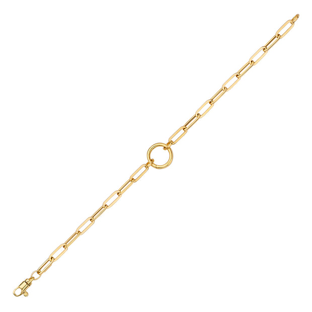 18K Yellow Gold Paperclip Bracelet