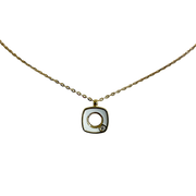 18k Yellow Gold Necklace with Ivory Enamel Pendant