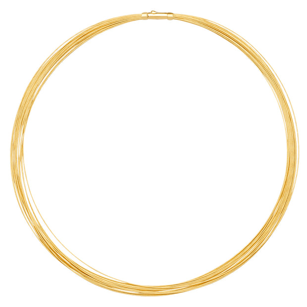 18k Yellow Gold 15-Strand Omega Wire Collar