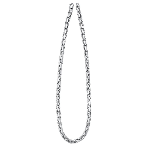 18k White Gold Squared Fancy Link Necklace
