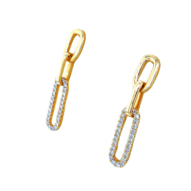 18K Diamond Paperclip Earrings