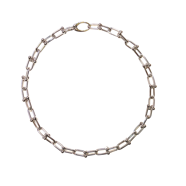 18K White Gold Fancy Link Necklace