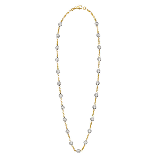 18K Yellow Gold 2.88 CT Diamond Necklace