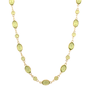 18K Yellow Gold Handmade Italian Design Peridot Necklace
