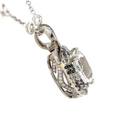 Nigerian Phenakite and Black and White Diamond Pendant