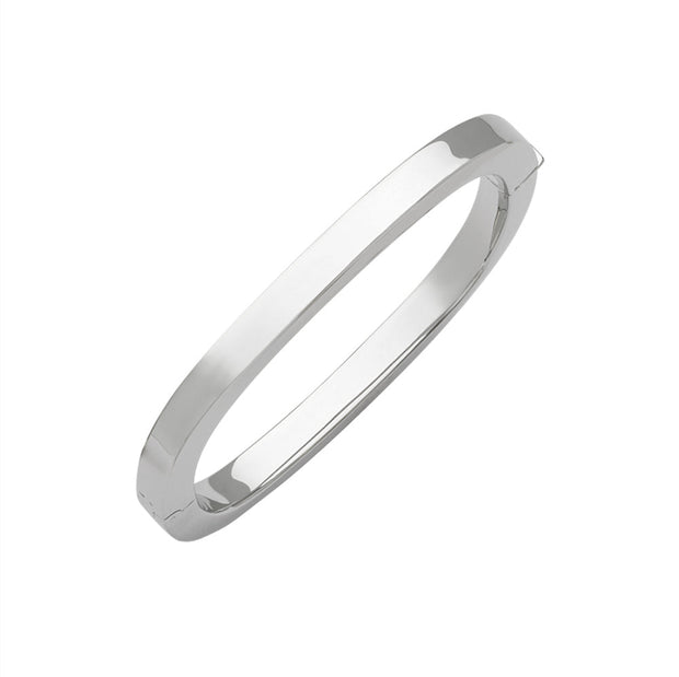 18k White Gold Square Bangle Bracelet