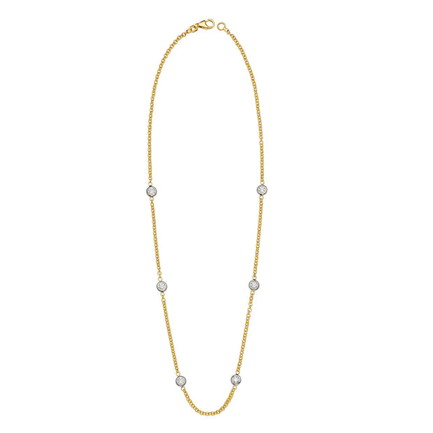 18k Yellow Gold 0.75CT Diamond Necklace