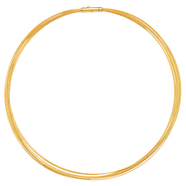 18k Yellow Gold 10-Strand Omega Wire Collar