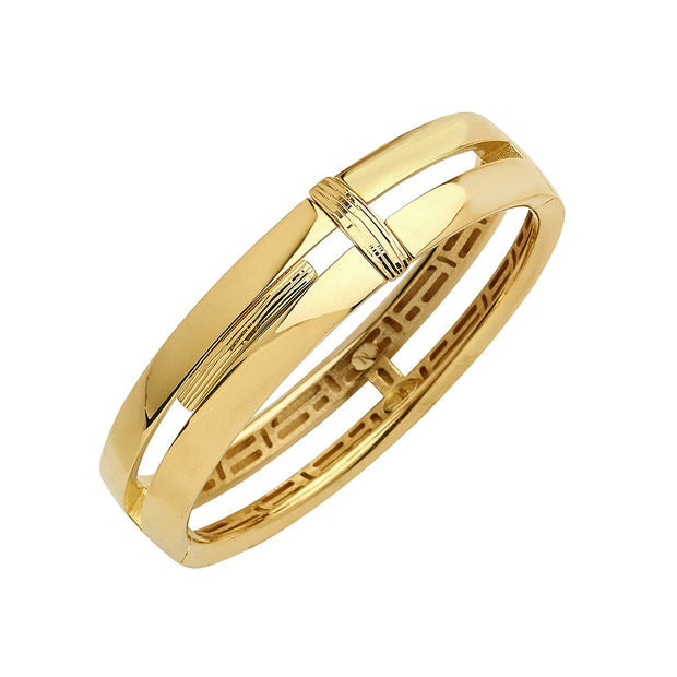 18k Yellow Gold 14.5MM Hinged Bangle